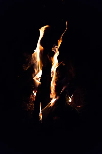 Vuur Oranje Vlam Van Een Vuur Brandstichting Natuurramp Vuur Dicht — Stockfoto