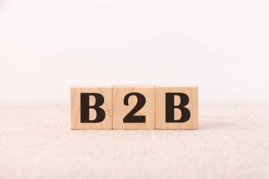 Hafif arkaplanda kısaltması B2B olan tahta küpler