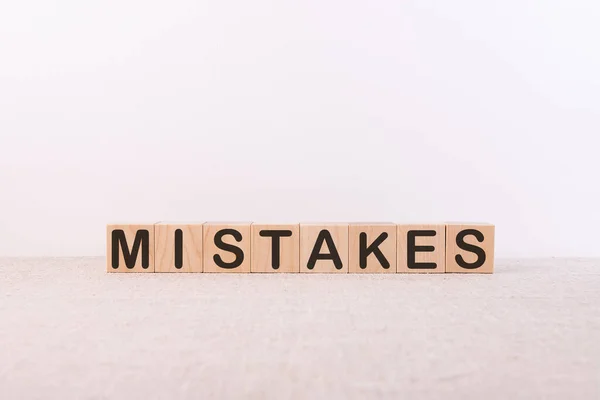 Mistakes Word Concept Cubes White Background — Stock Photo, Image