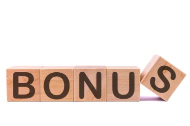 Hafif arkaplanda yapı taşları olan BONUS sözcüğü