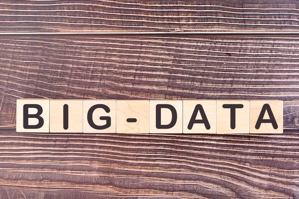 Text Big Data Written Wooden Blocks Wooden Background — Stock Photo, Image