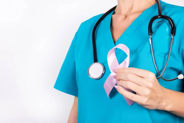 Концепция Всемирного Дня Борьбы Раком Груди Здравоохранение Розовая Лента Информирования — стоковое фото