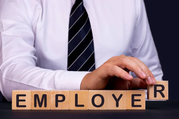 Man Made Word Employer Wood Blocks — Stock Photo, Image