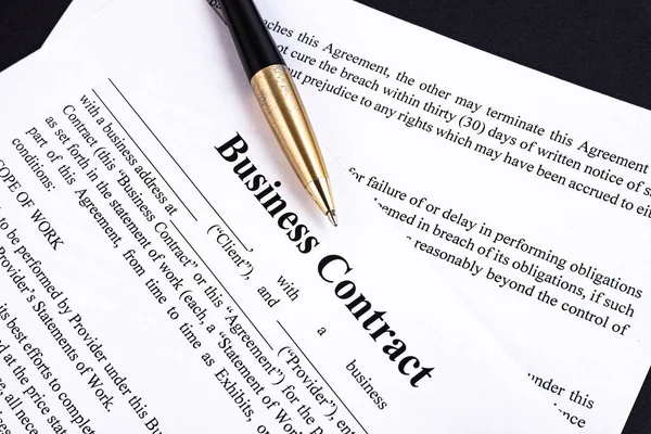 Pen Lies Contract Business Relationship Concept — Stock Photo, Image