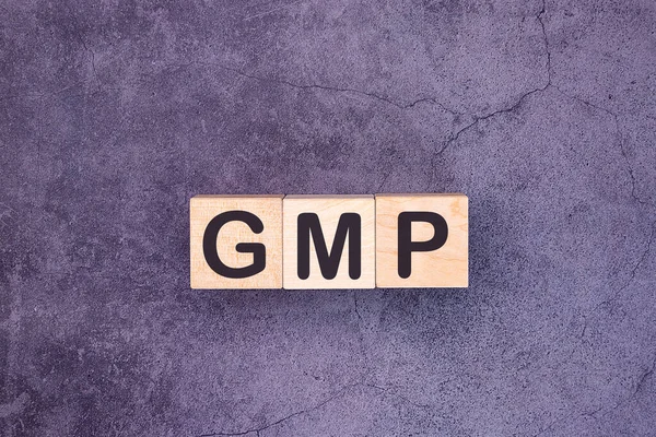 Gmp Word Made Wood Building Blocks — Stock Photo, Image