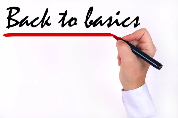 Schriftzug Back Basics Mit Marker Konzept — Stockfoto