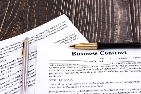 Two Pens Contract Business Relationship Concept Stock Image