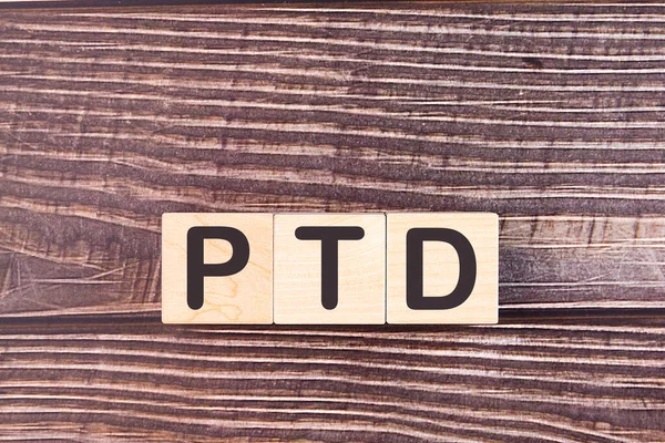 Ptd Word Made Wood Building Blocks — Stock Photo, Image