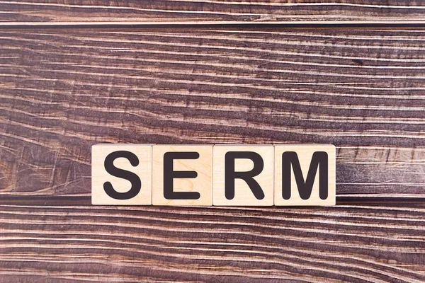 Serm Word Made Wood Building Blocks — Stock Photo, Image