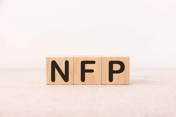 Λέξη Acronym Nfp Profit Είναι Κατασκευασμένη Από Ξύλινα Δομικά Στοιχεία — Φωτογραφία Αρχείου