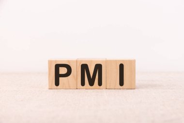 PMI kelimesi ahşap yapı taşlarından yapılmıştır. Kavram.