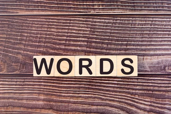 WORDS word made with wood building blocks