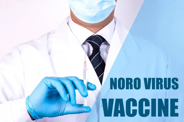 Texto Vacuna Contra Virus Noro Está Escrito Fondo Médico Que — Foto de Stock