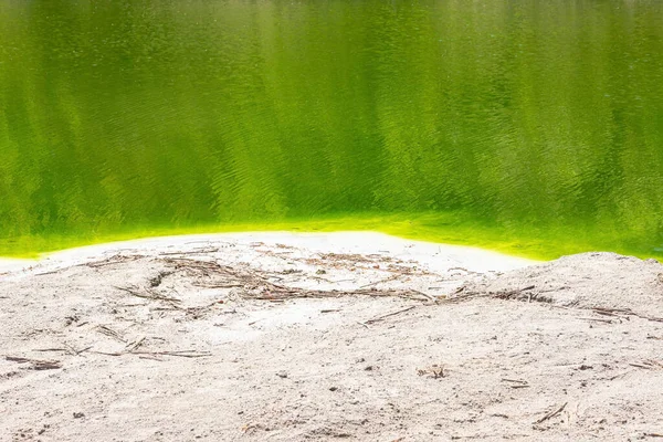 Acid lake, water, drain of chemically polluted waters. Concept business and ecology