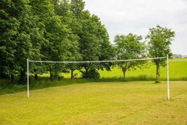 Volleyball Court. Green net game court. Sports concepts