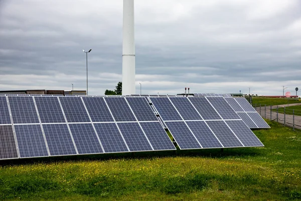 Painel Solar Energia Solar Economia Verde Ecologia — Fotografia de Stock