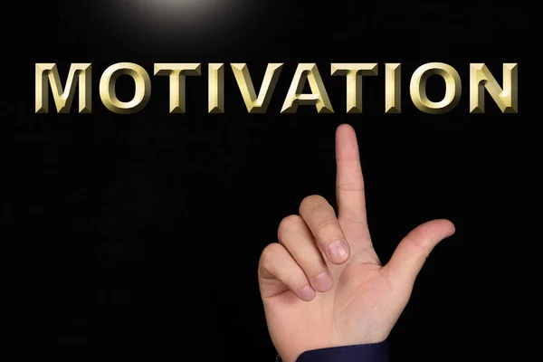 Κείμενο Motivation Μια Λέξη Γραμμένη Μαύρο Φόντο Που Επισημαίνεται Από — Φωτογραφία Αρχείου