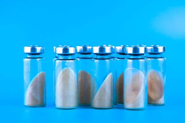 Flacons Ampullen Met Droge Probiotica Bifidobacteriën Met Probiotisch Poeder Binnenin — Stockfoto