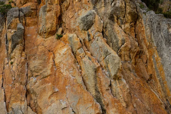 Rojo Piedra Roja Una Roca Piedra Caliza Mármol Amarillo Rosado —  Fotos de Stock