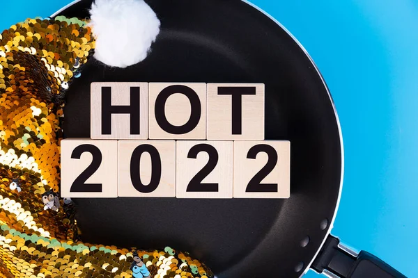 Hot 2022 Les Chiffres Nouvel Sont Écrits Sur Des Cubes — Photo