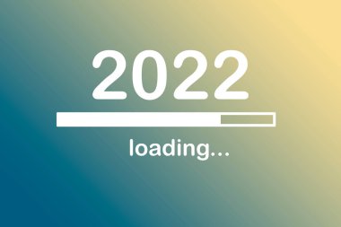 2022, mesaj, yükleme başlıyor. Yeni yıl konsepti. Gelecek.
