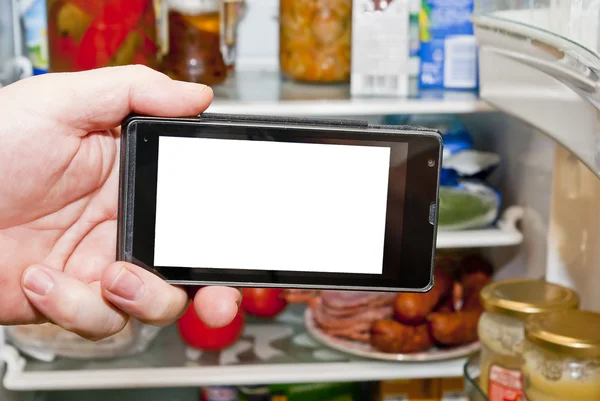 Smartphone y comida —  Fotos de Stock