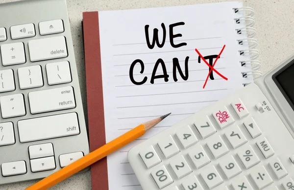 "We can't" transformed into "We can" — Stock Photo, Image