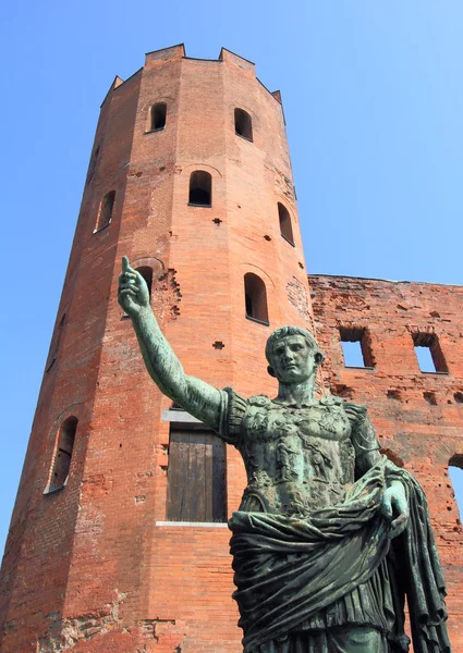 Estátua romana de César Augusto de Turim — Fotografia de Stock