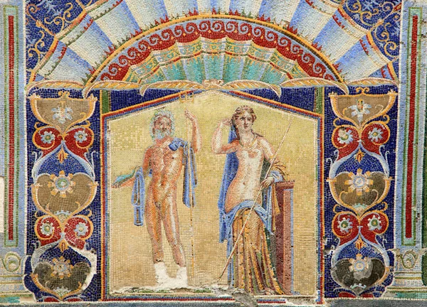 Herculaneum Neptün ve Salacia Duvar Mozaiği