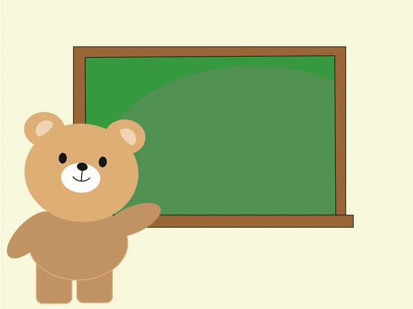 Bärenlehrerin mit Tafel — Stockvektor