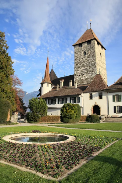 Château médiéval Spiez en Suisse — Photo