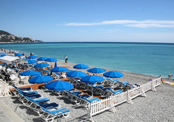 Pláž a moře z Nice — Stock fotografie