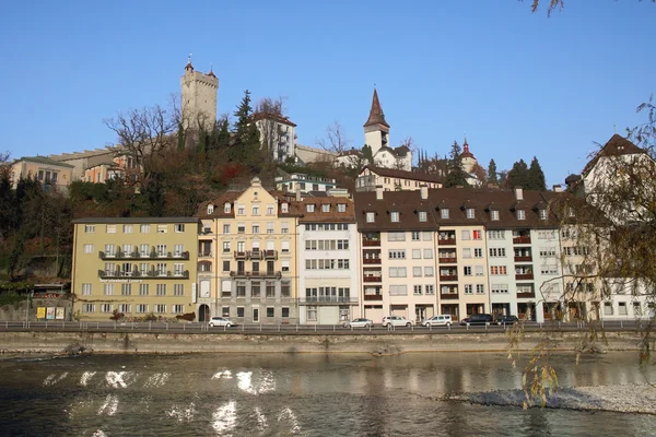 Luzern kaupunkikuva Sveitsissä — kuvapankkivalokuva