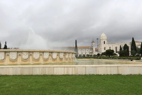 Lisboa Portugal Febrero 2020 Monasterio Fountain Jernimos Patrimonio Mundial Unesco —  Fotos de Stock