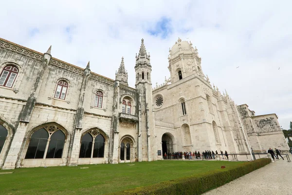 Lissabon Portugal Feb 2020 Vacker Fasad Jernimos Kloster Ett Världsarv — Stockfoto