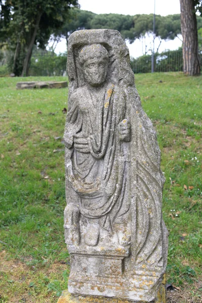 Starověké Zříceniny Soch Vlevo Ostia Antica Itálie — Stock fotografie