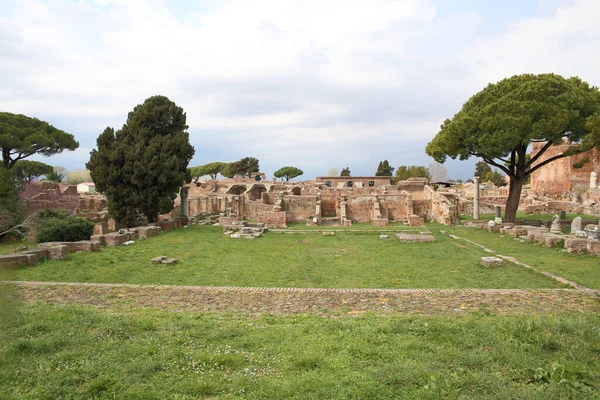 Starożytne Ruiny Ostia Antica Rzymie Włochy — Zdjęcie stockowe