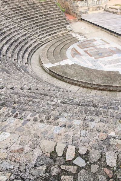 Αρχιτεκτονικές Λεπτομέρειες Του Αρχαίου Ρωμαϊκού Θεάτρου Της Fourviere Στη Λυών — Φωτογραφία Αρχείου