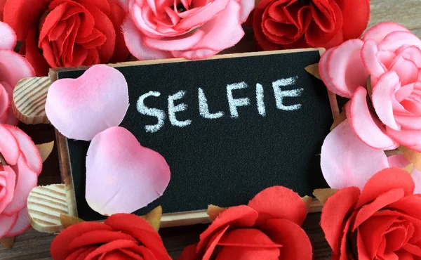 Selfie mesaj — Stok fotoğraf