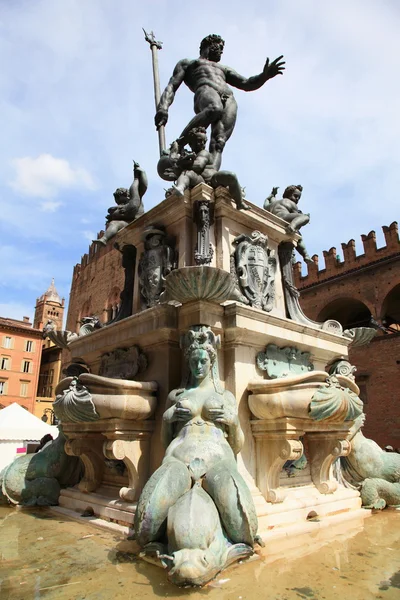 Neptun-kút, Bologna, Olaszország — Stock Fotó