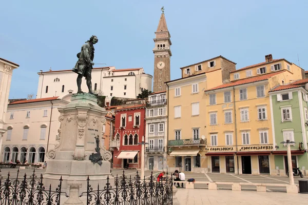 Historische centrum van Piran — Stockfoto