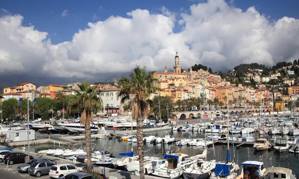 Panoráma města Menton a harbour — Stock fotografie