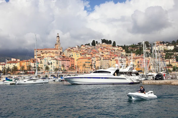 Menton cityscape and harbour — Stock Photo, Image