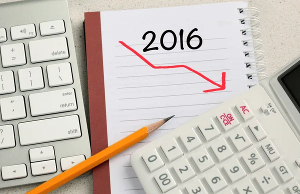 Downward forecast for 2016 — Stock Photo, Image