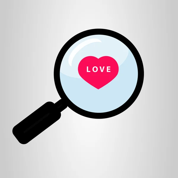 Search for love vector — Stock Vector