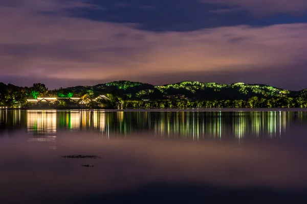 Night view of West Lake — Stock Photo, Image