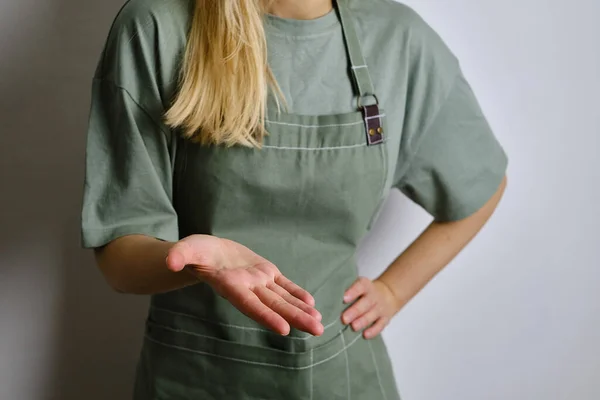 Woman Kitchen Apron Chef Work Cuisine Cook Uniform Protection Apparel — Stock Photo, Image