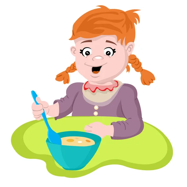 Girl eating — Stock Vector