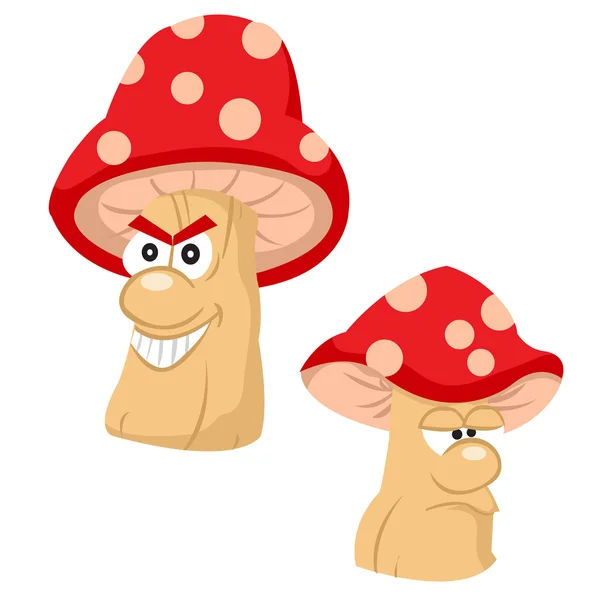 Cartoon mushrooms — Stock Vector