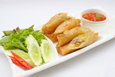 Kızarmış Çin geleneksel bahar rulo gıda